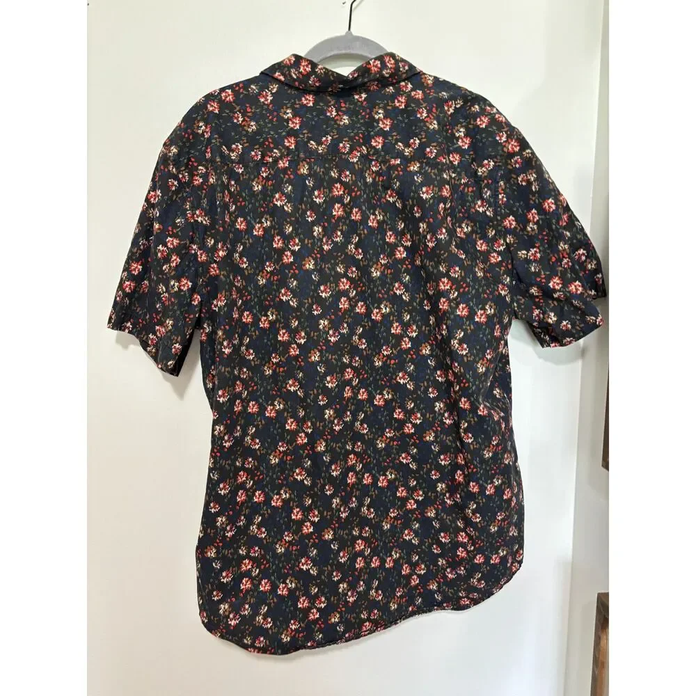 Levi’s Floral Button Up Shirt Men L Cotton Short Sleeve Casual Pocket Top Grunge